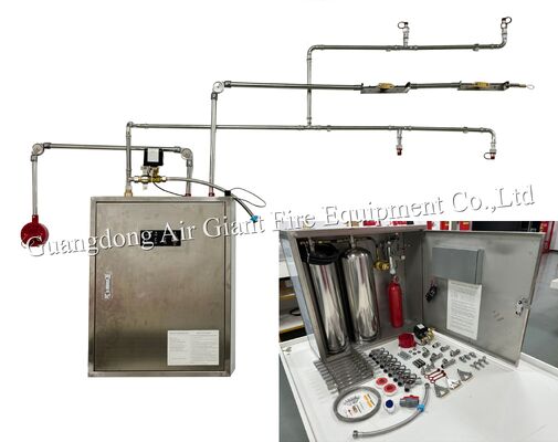 جودة  Double Bottle Kitchen Hood Fire Suppression System with 183°C Thermal Activation and 12L Fire Suppression Agent مصنع