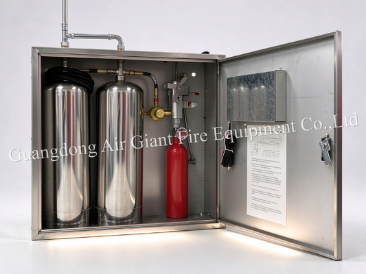 جودة  Double Bottles Automatic Protection Kitchen Fire Suppression System with 12L Reagent Capacity for Commercial Kitchen Fire Extinguishing System مصنع