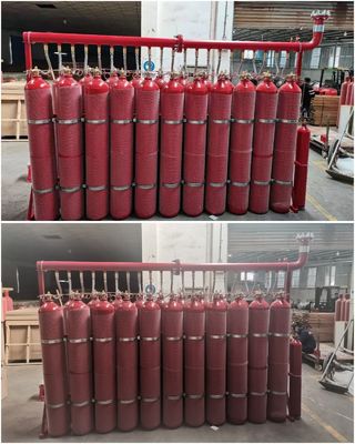 80Ltr Inergen IG541 نظام إطفاء حريق بالغاز الخامل للغرفة كاتم للصدى